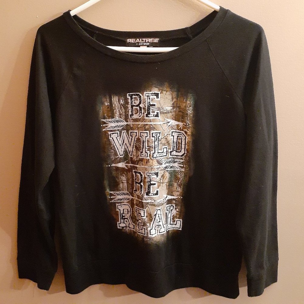 Realtree by Just Ginger Black Long Sleeve Shirt M